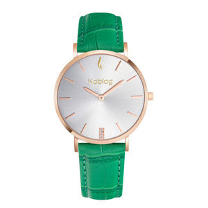 noblag  women's watches green leather
